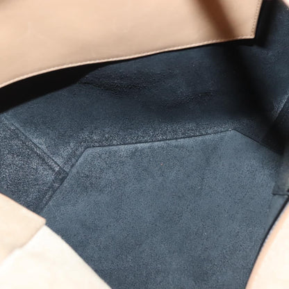 Celine Bicolor Drawstring Cabas Tote Leather, BEIGE, LEATHER, Tote bag