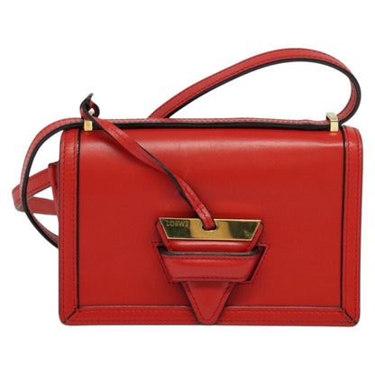 Loewe Barcelona Shoulder Bag Leather, RED, LEATHER, Shoulder bag