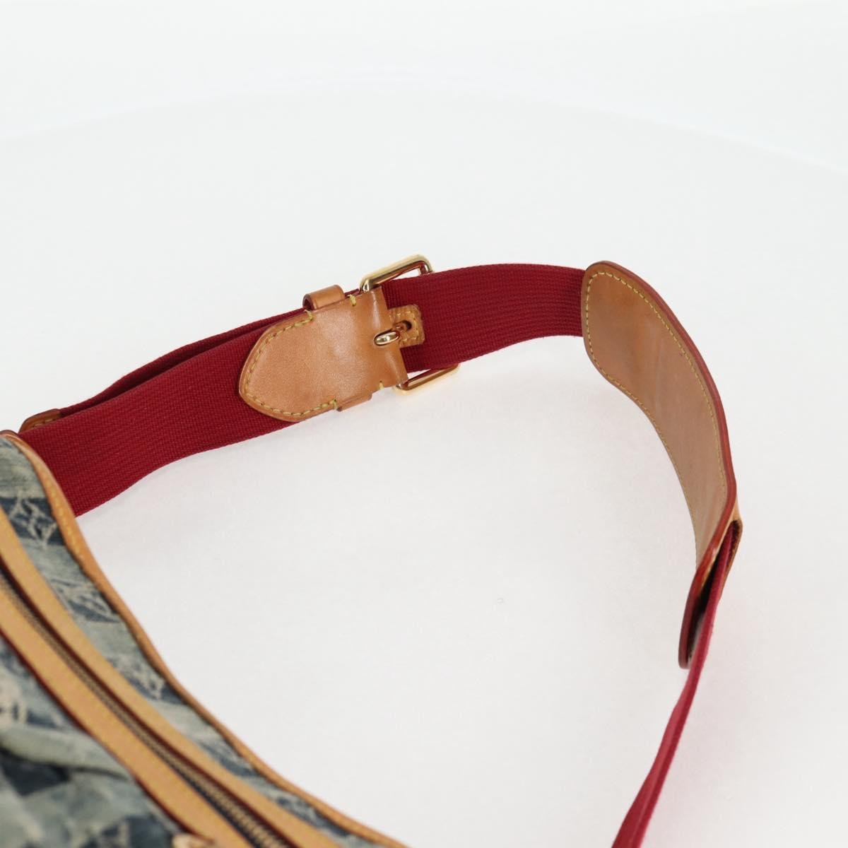 Louis Vuitton Porte Epaule Raye Handbag Striped Monogram Denim, BLUE, DENIM_JEANS, Handbag