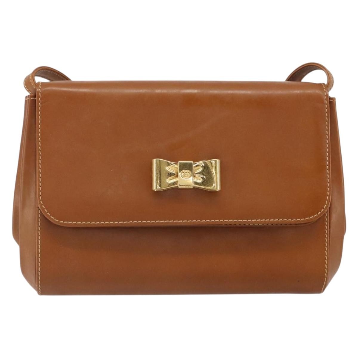Gucci Vintage Shoulder Bag Leather, BROWN, LEATHER, Shoulder bag