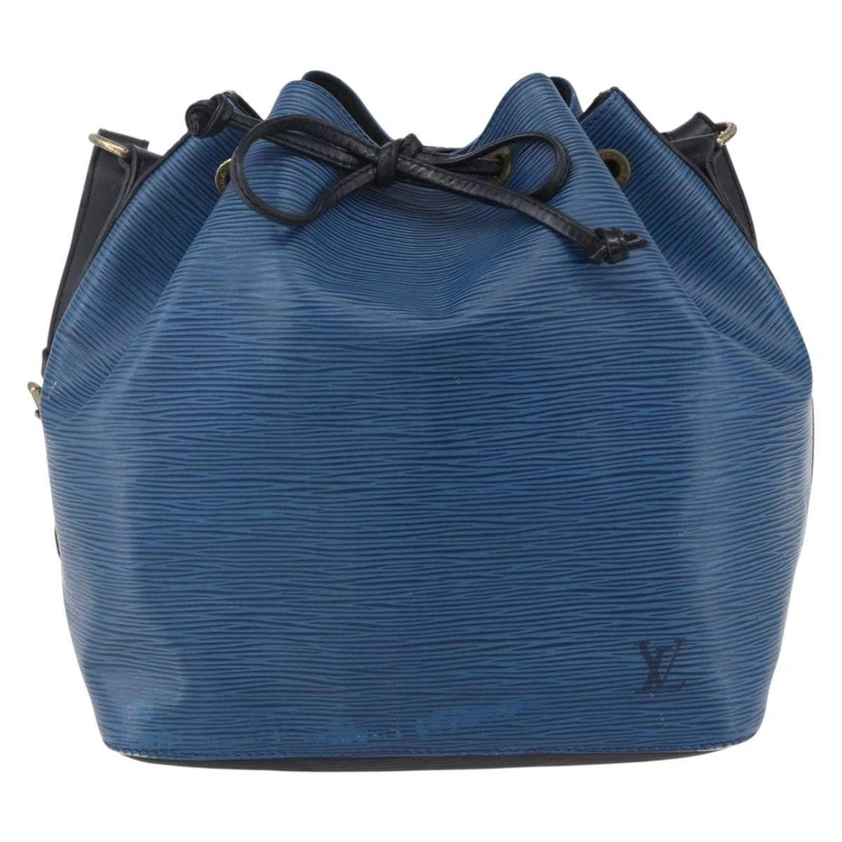 Louis Vuitton Petit Noe Handbag Epi Leather, BLUE, LEATHER, Shoulder bag