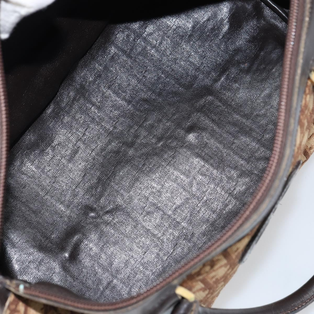 Christian Dior Vintage CD Trotter Handbag Canvas, BROWN, CANVAS, Handbag