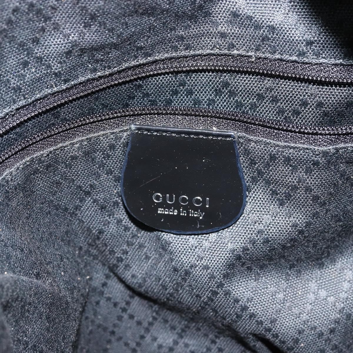 Gucci Vintage Bamboo Handle Open Hobo Nylon, BLACK, NYLON, Handbag