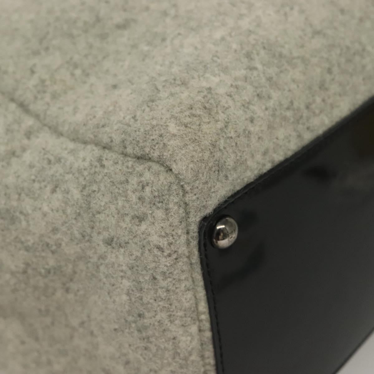 Fendi 2Jours Bag Felted Wool and Astrakhans, GRAY, WOOL, Tote bag