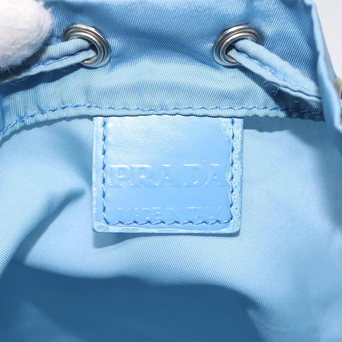 Prada Drawstring Wristlet Bucket Bag Tessuto, BLUE, NYLON, Clutche & pouche