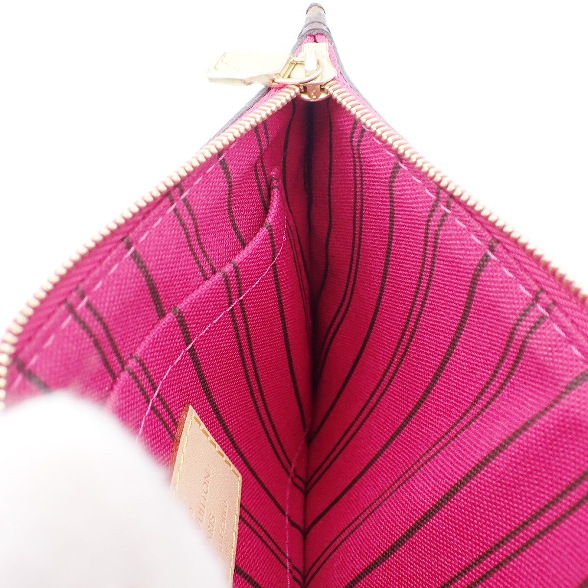 Louis Vuitton Neverfull Pochette Monogram Canvas, BROWN, CANVAS, Tote bag