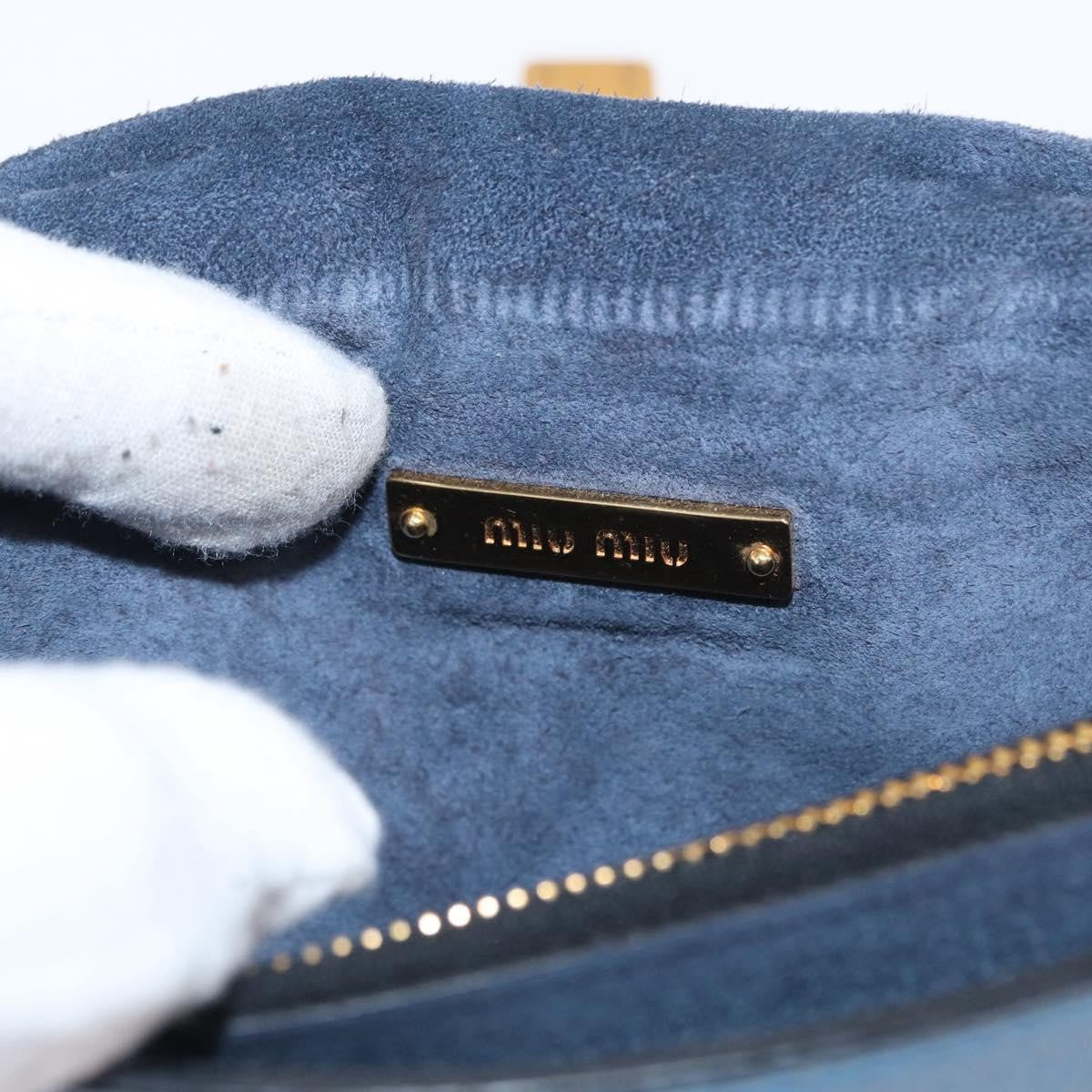 Miu Miu Shoulder Bag Leather, BLUE, LEATHER, Shoulder bag