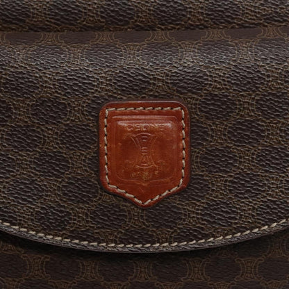 Celine Macadam Handbag Macadam with leather, BROWN, CANVAS, Handbag