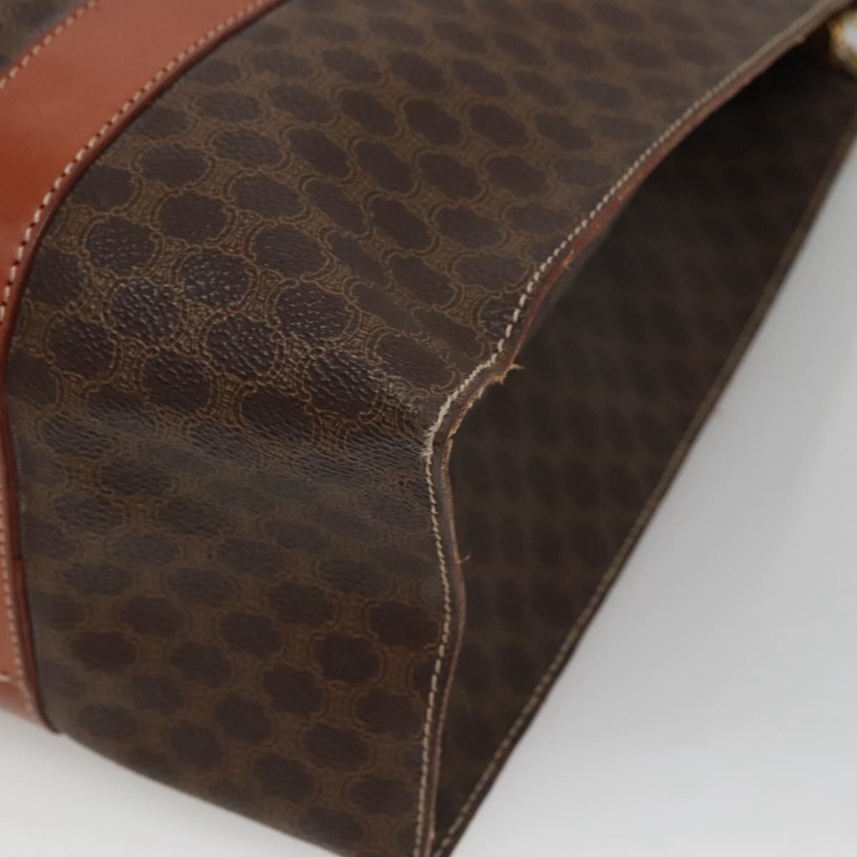 Celine Vintage Macadam Shopper Tote Coated Canvas, BROWN, CANVAS, Tote bag