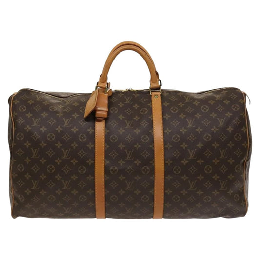 Louis Vuitton Keepall Bag Monogram Canvas, BROWN, CANVAS, Travel bag