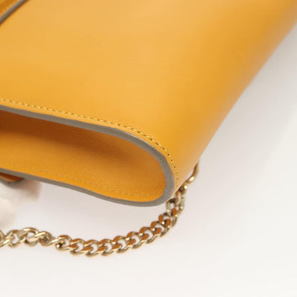 Chloe Faye Clutch Leather and Suede, YELLOW, LEATHER, Clutche & pouche