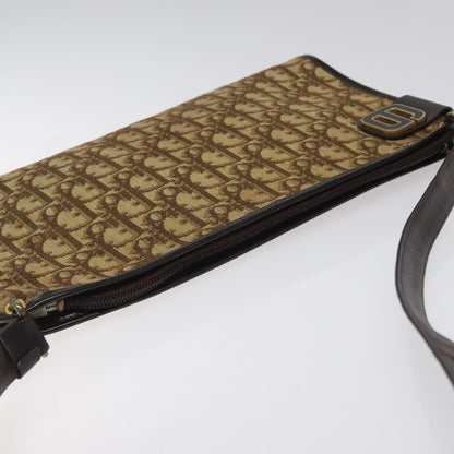 Christian Dior Vintage Trotter Shoulder Bag Canvas, BROWN, CANVAS, Shoulder bag