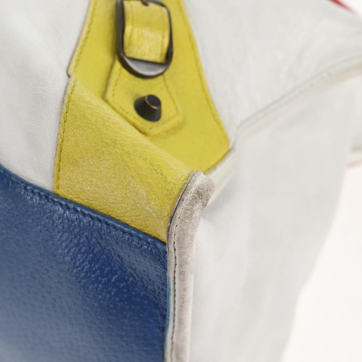 Balenciaga Work Classic Studs Bag Leather, WHITE, LEATHER, Handbag