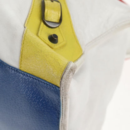 Balenciaga Work Classic Studs Bag Leather, WHITE, LEATHER, Handbag