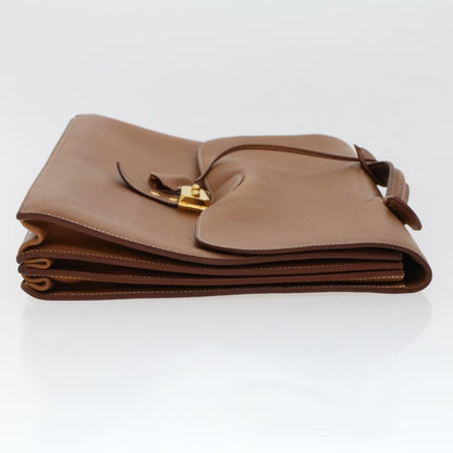 Hermes Sac a Depeches Bag Buffalo, BROWN, LEATHER, Briefcase