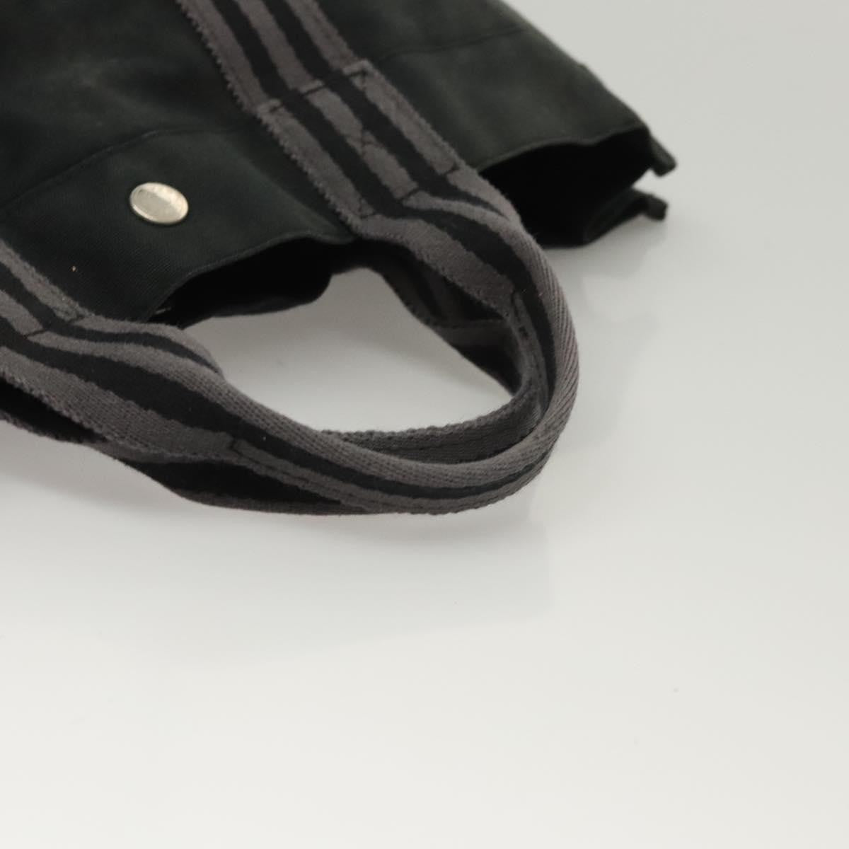 Hermes Fourre Tout Tote Canvas, BLACK, CANVAS, Tote bag