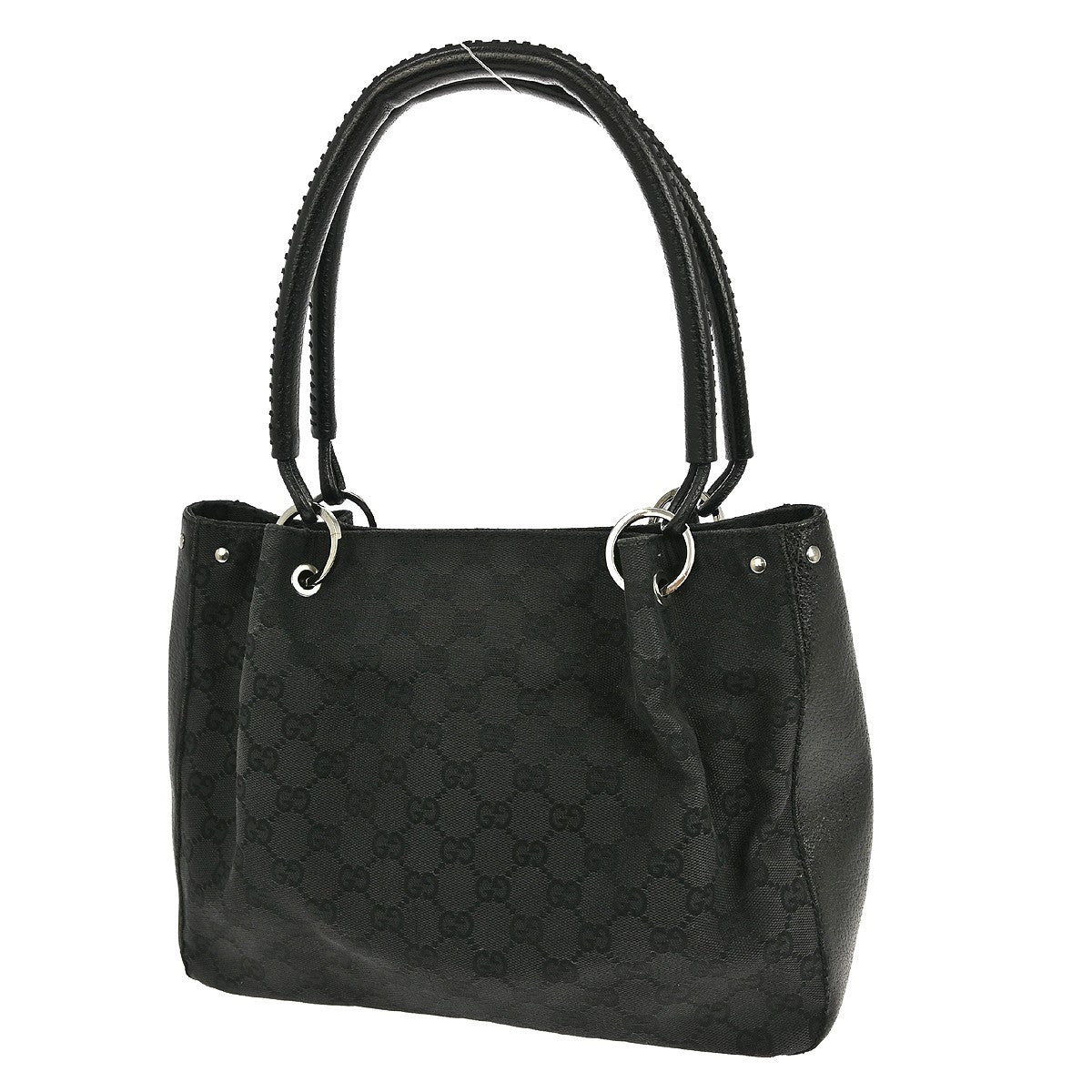 Gucci Vintage tote Leather, BLACK, CANVAS, Tote bag