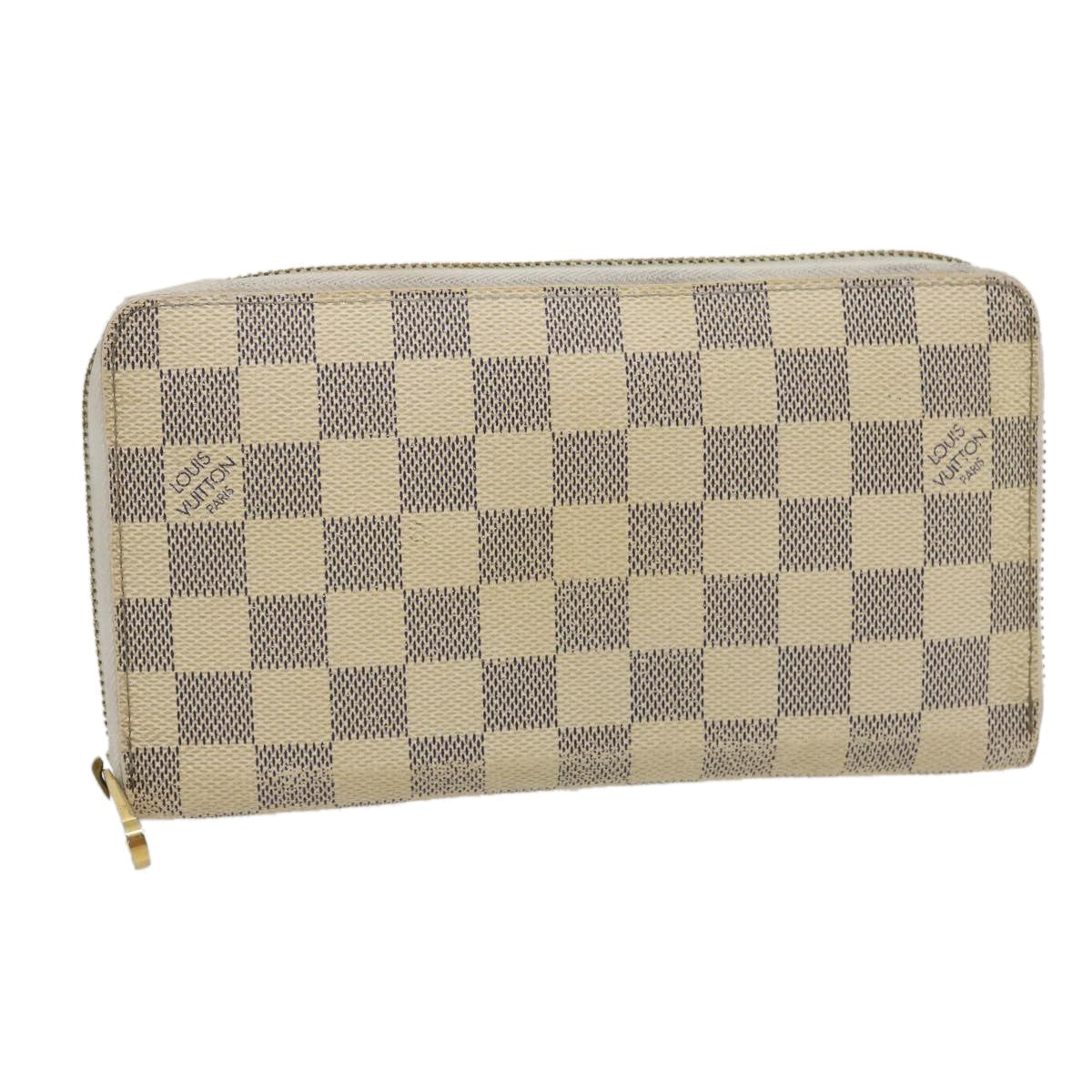 Louis Vuitton Zippy Organizer Damier, WHITE, CANVAS, Wallets