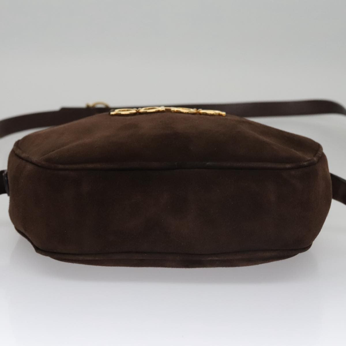 Salvatore Ferragamo Gancini Shoulder Bag Suede, Brown, Suede, Shoulder Bag