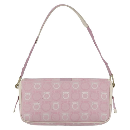 Salvatore Ferragamo Gancini Shoulder Bag Canvas, PINK, CANVAS, Shoulder bag