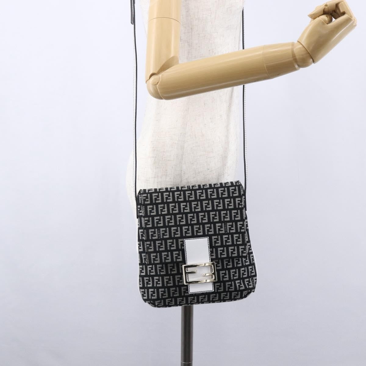 Fendi Vintage Flap Crossbody Bag Zucchino Canvas, BROWN, CANVAS, Shoulder bag