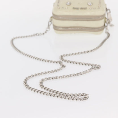 Miu Miu Chain Crossbody Bag Leather, ECRU, LEATHER, Shoulder bag