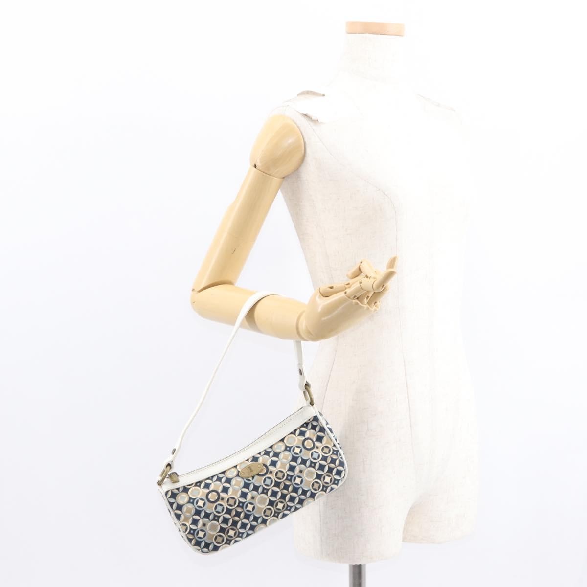 Celine Vintage Pochette Shoulder Bag Canvas, NAVY, CANVAS, Clutche & pouche