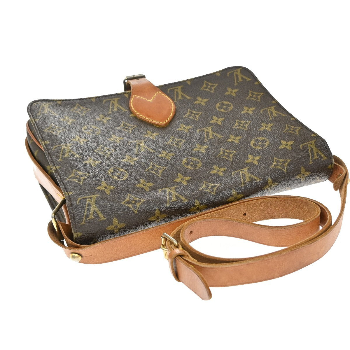 Louis Vuitton Cartouchiere Handbag Monogram Canvas, BROWN, CANVAS, Shoulder bag