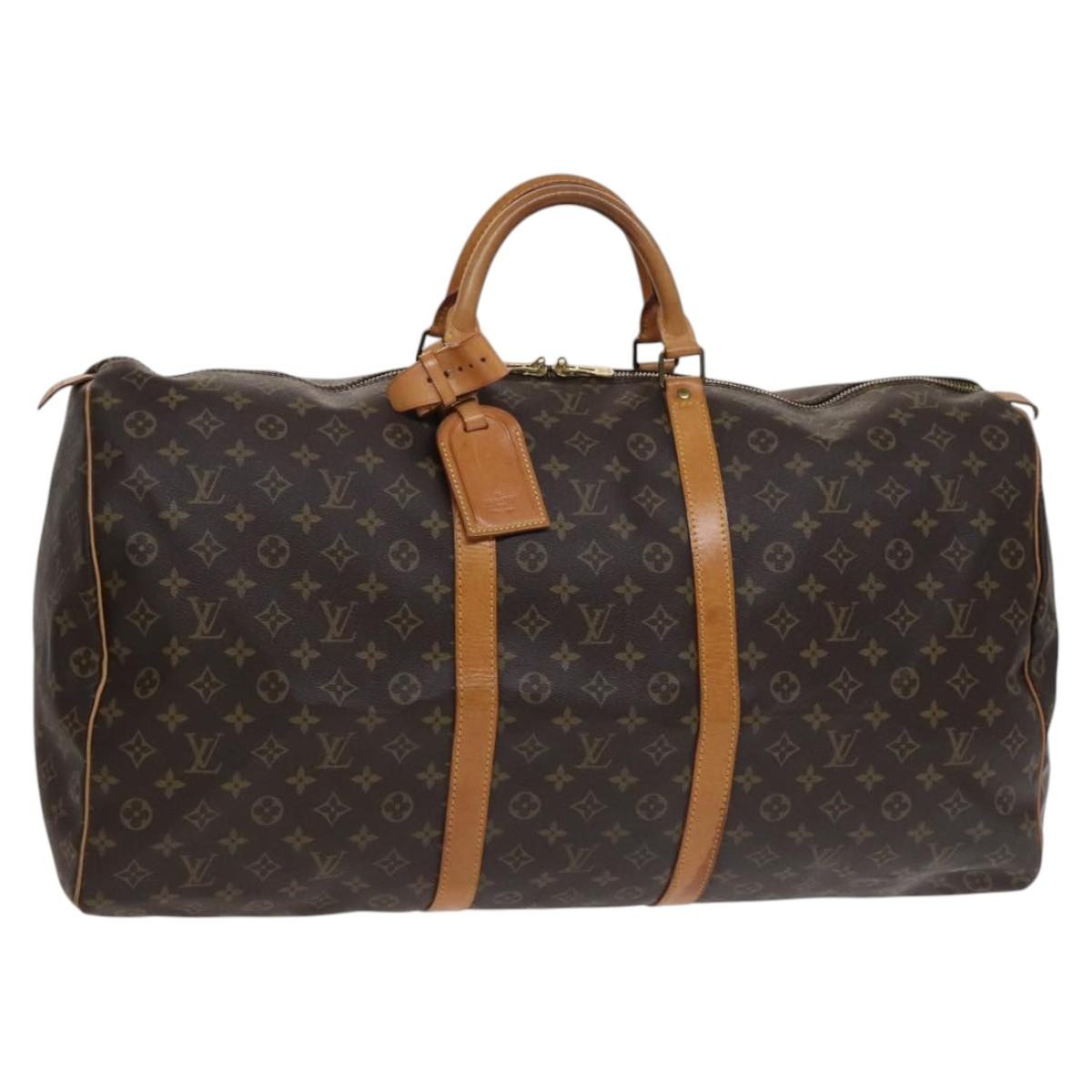 Louis Vuitton Keepall Bag Monogram Canvas, BROWN, CANVAS, Travel bag