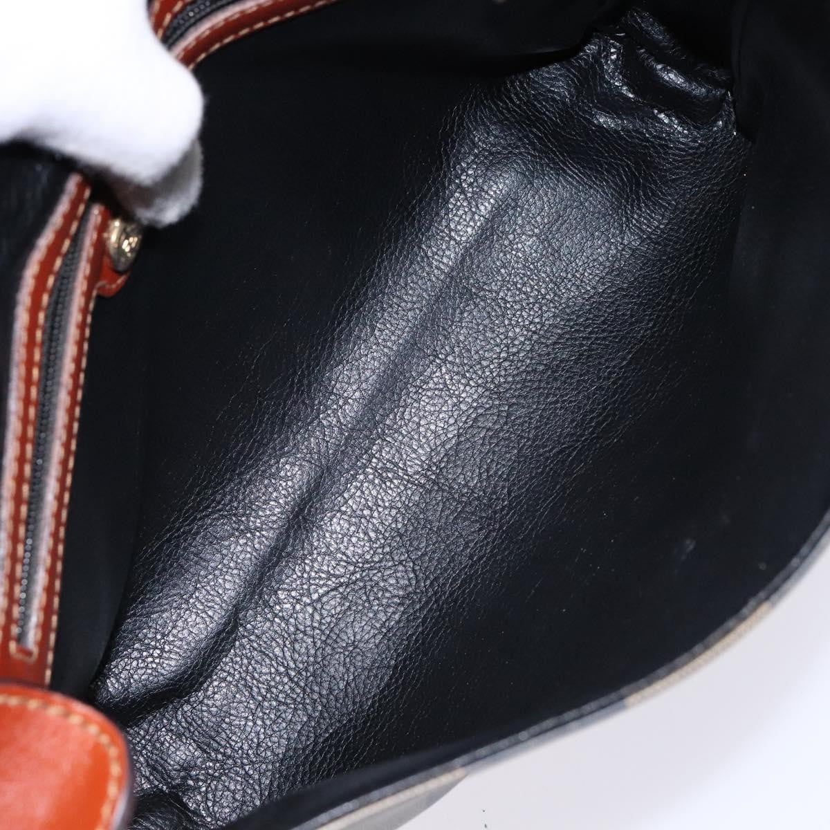 Fendi Vintage Pequin Flap Messenger Bag Coated Canvas, BROWN, CANVAS, Shoulder bag