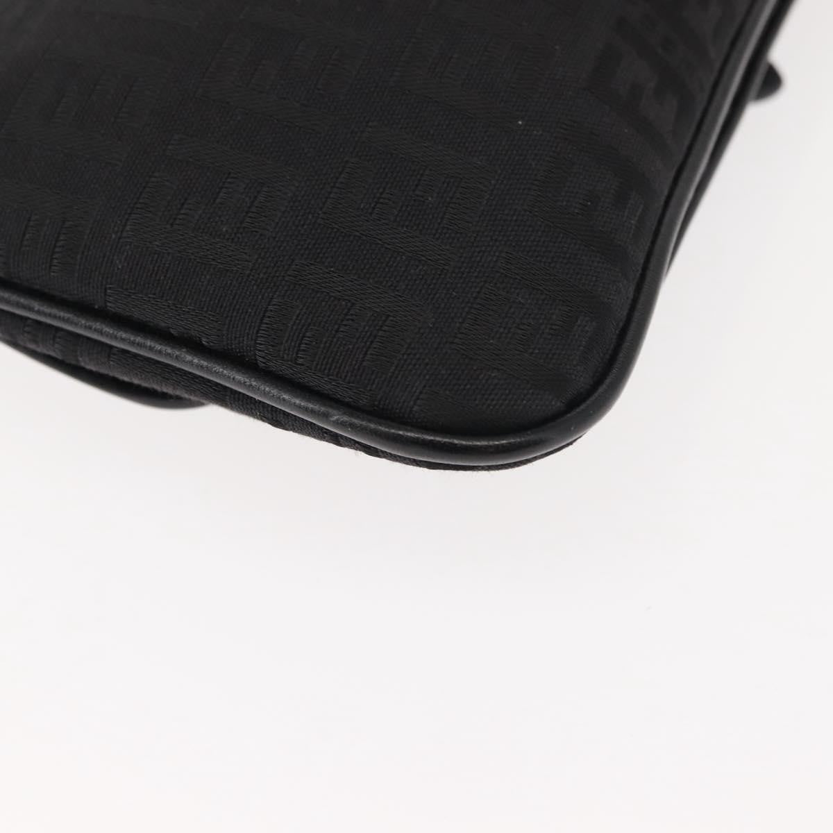 Fendi FF Logo Pouch Canvas, BLACK, CANVAS, Clutche & pouche