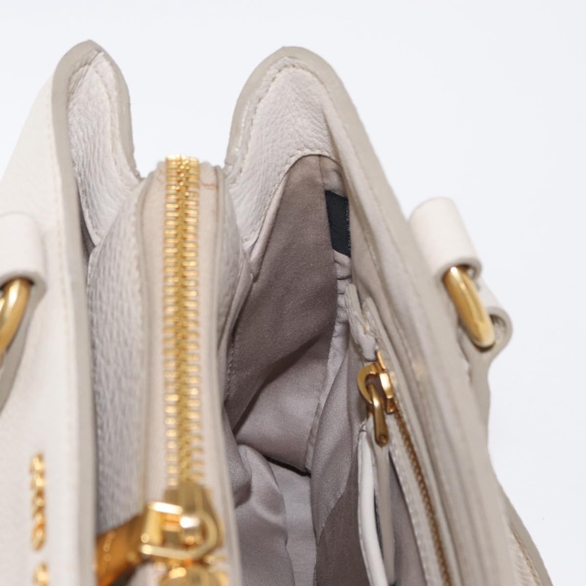 Miu Miu Phenix Convertible Tote Leather, WHITE, LEATHER, Handbag