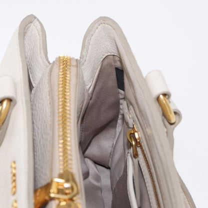 Miu Miu Phenix Convertible Tote Leather, WHITE, LEATHER, Handbag