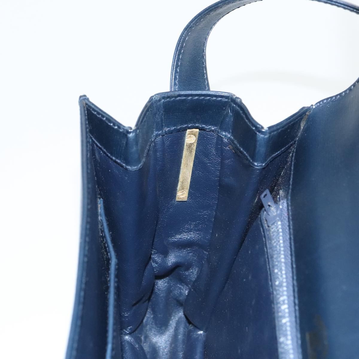 Gucci Vintage Shoulder Bag Leather, NAVY, LEATHER, Shoulder bag