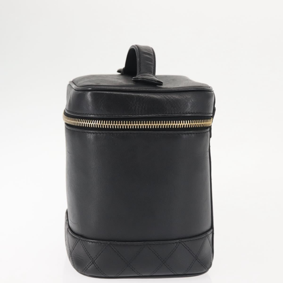 Chanel Vanity pouch Leather, BLACK, LEATHER, Toiletry Case