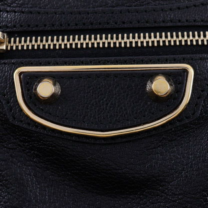 Balenciaga City Classic Metallic Edge Bag Leather, Black, Leather, Handbag