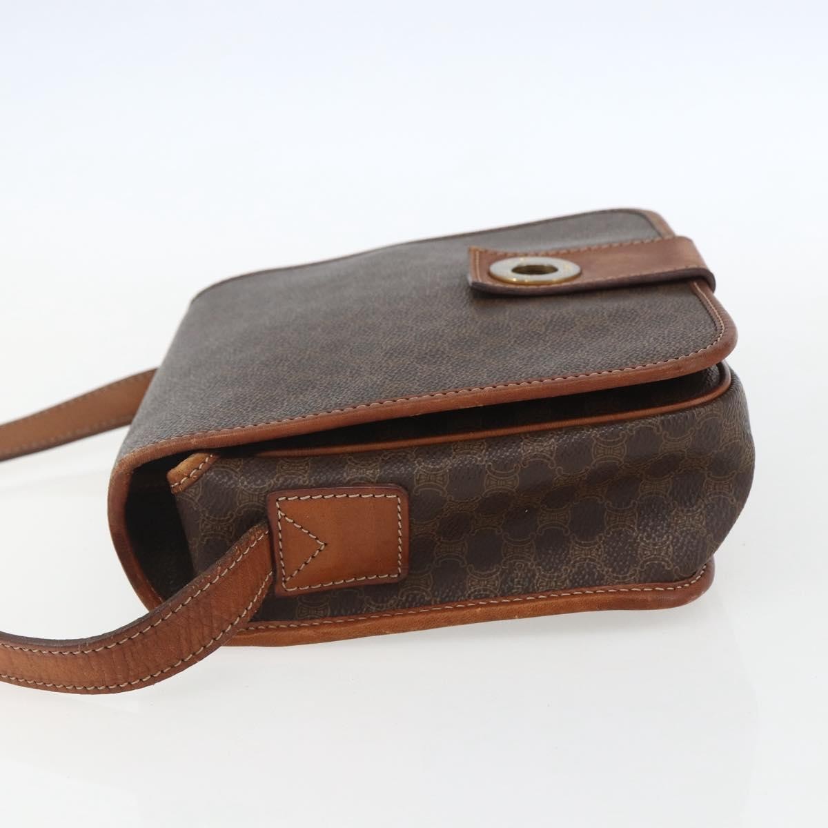 Celine Macadam Shoulder Bag PVC Leather, BROWN, PVC, Shoulder bag