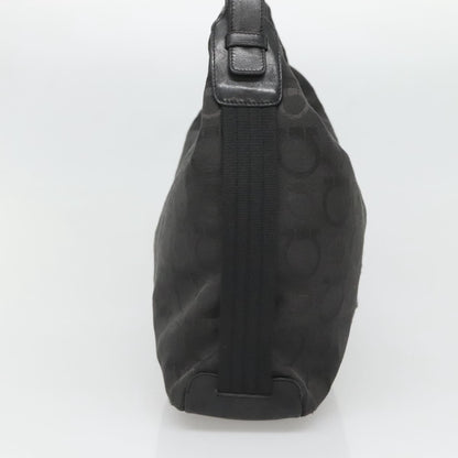 Salvatore Ferragamo Gancini Shoulder Bag Canvas, BLACK, CANVAS, Shoulder bag