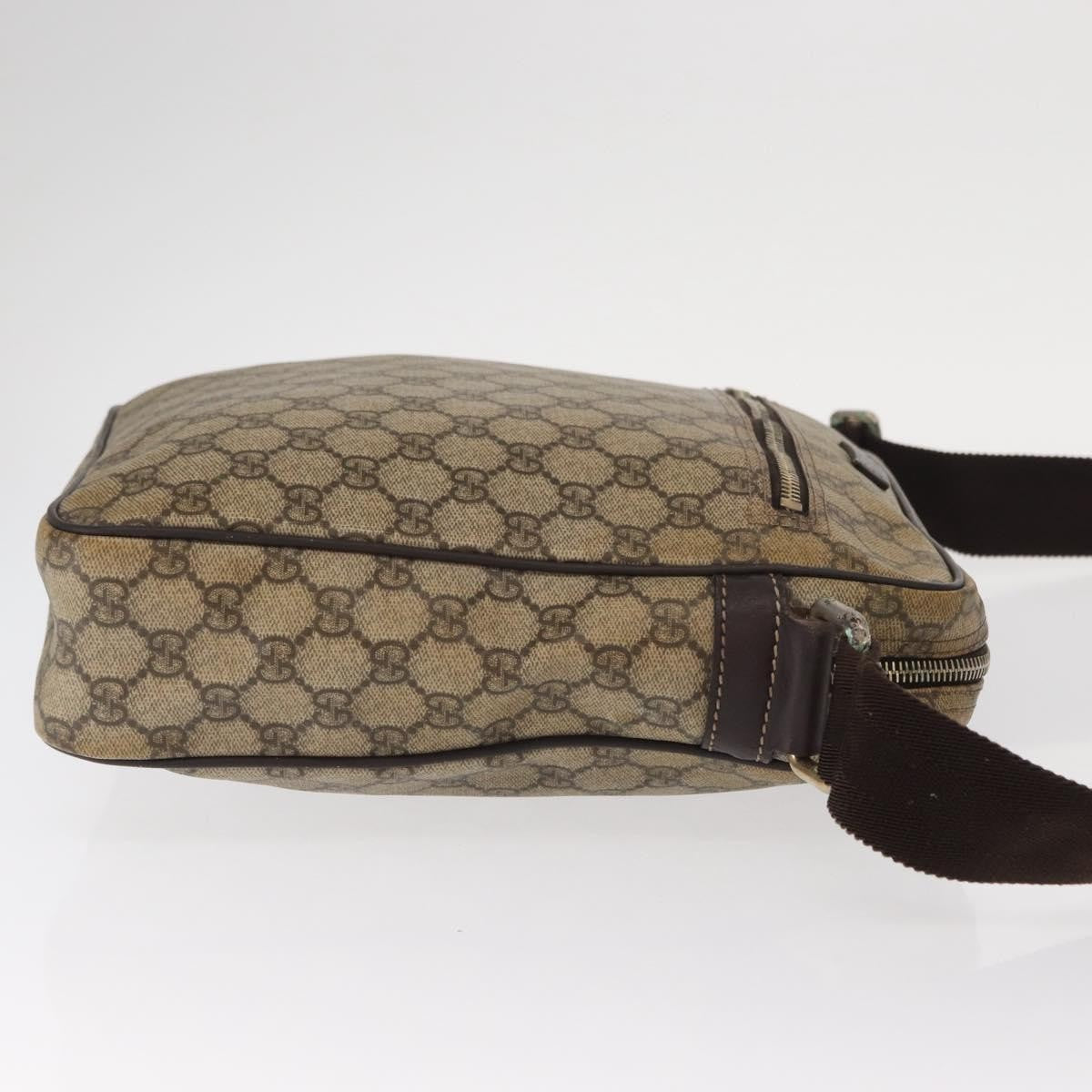 Gucci Front Zip Messenger GG Coated Canvas, BEIGE, CANVAS, Shoulder bag