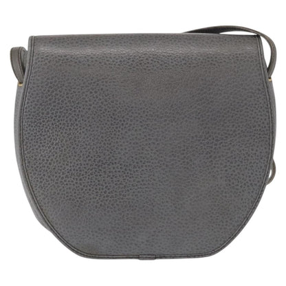 Christian Dior Vintage CD Logo Shoulder Bag Leather, GRAY, LEATHER, Shoulder bag