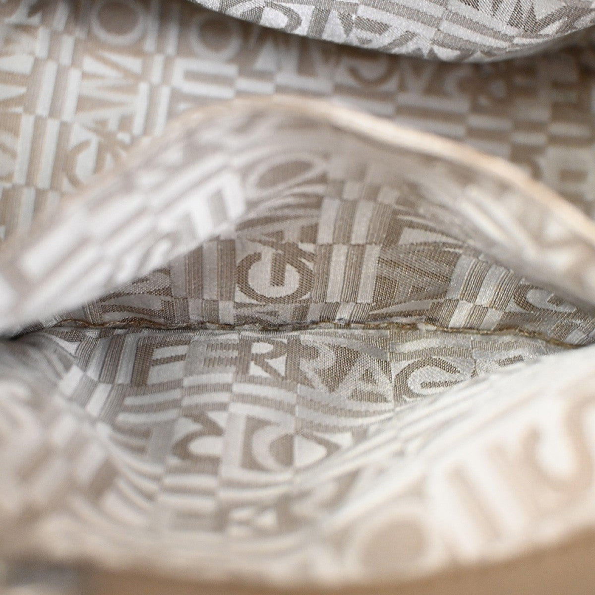 Salvatore Ferragamo Gancini handbag Leather, BEIGE, LEATHER, Handbag