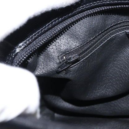 Celine Vintage Circle Logo Crossbody Bag Leather, BLACK, LEATHER, Shoulder bag