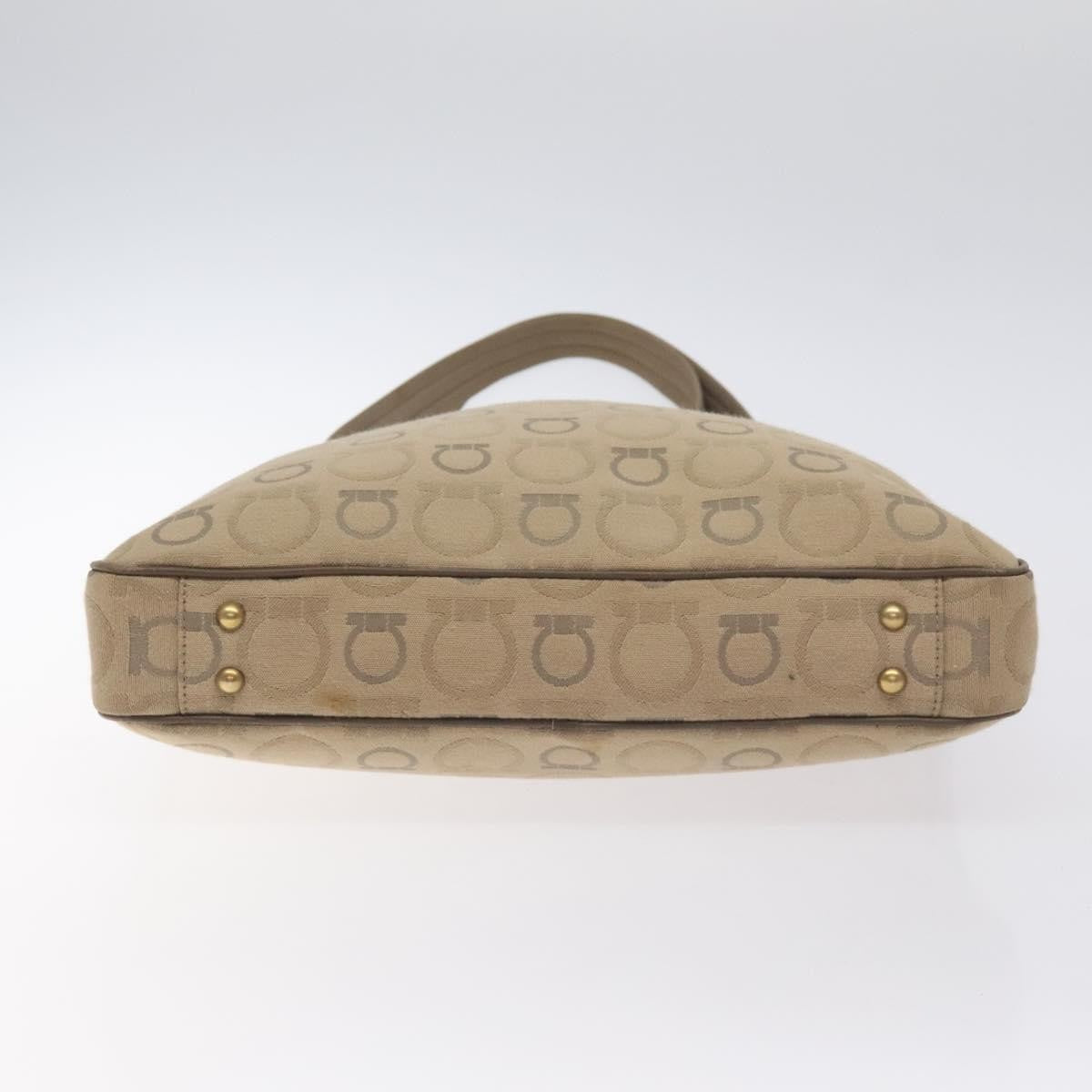 Salvatore Ferragamo Gancini Tote Gancini Canvas, BEIGE, CANVAS, Tote bag