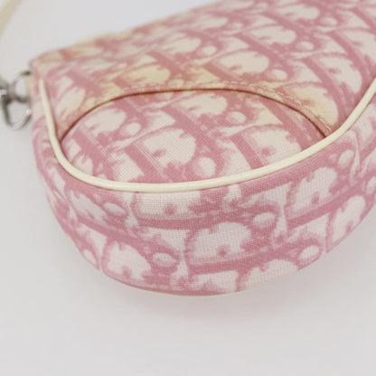 Christian Dior Vintage Saddle Bag Diorissimo Canvas, PINK, CANVAS, Shoulder bag