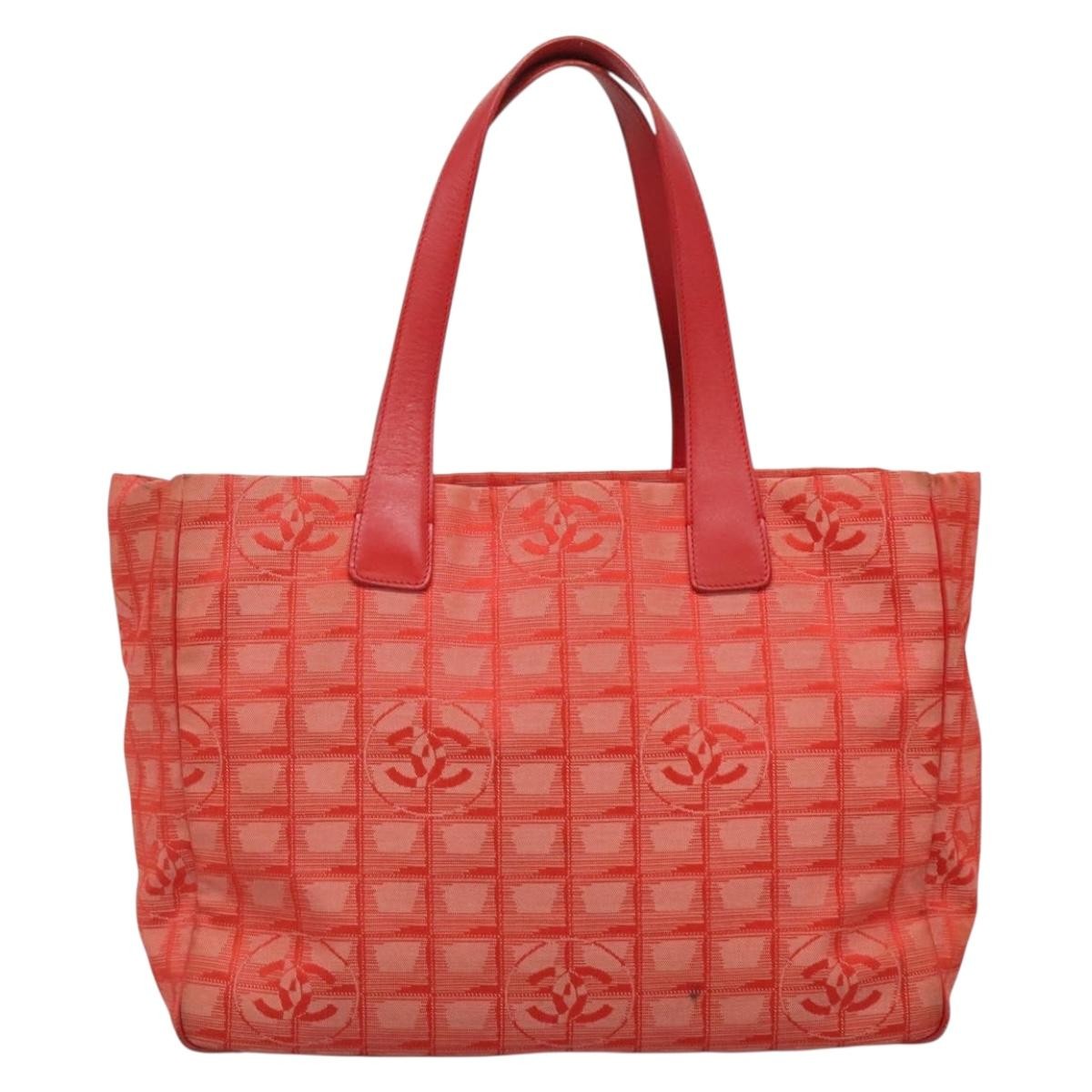 Chanel Travel Line Tote Nylon, RED, NYLON, Tote bag