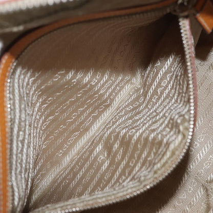 Prada Bowler Bag Canvas with Leather, BEIGE, CANVAS, Handbag