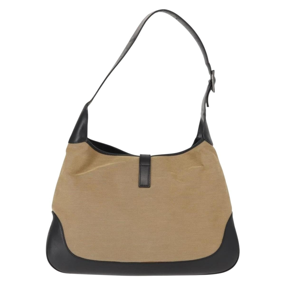 Gucci Vintage Jackie Handbag Canvas, BEIGE, CANVAS, Shoulder bag