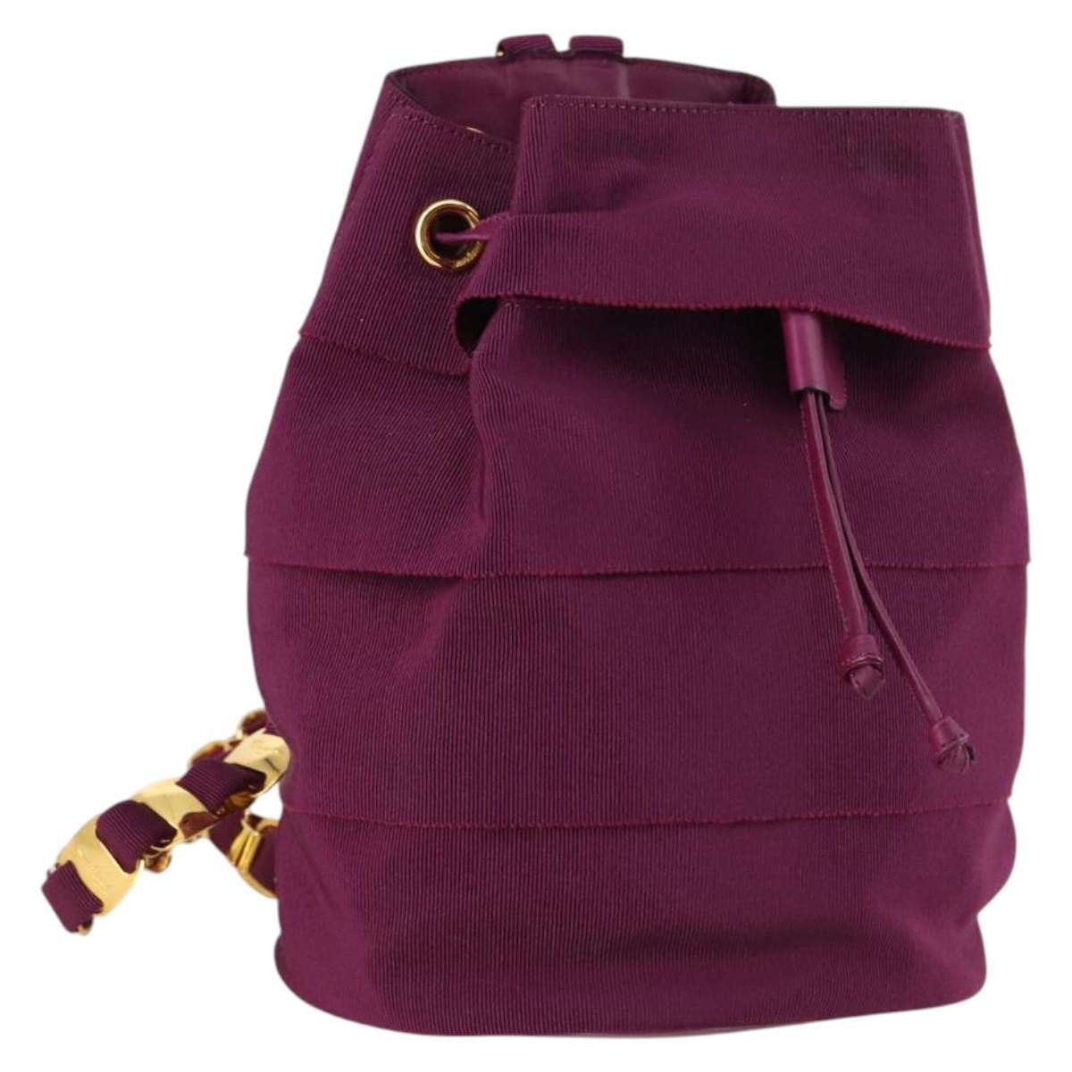 Salvatore Ferragamo Vala Backpack Canvas, PURPLE, CANVAS, Backpack