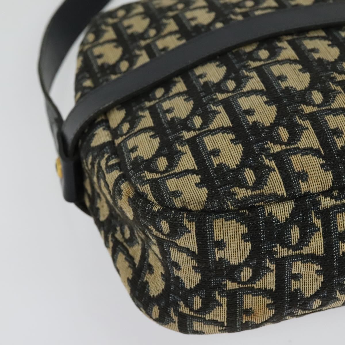 Christian Dior Vintage Trotter Shoulder Bag Canvas, NAVY, CANVAS, Shoulder bag