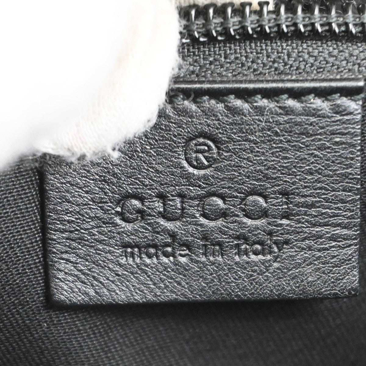 Gucci Zip Messenger Bag GG Canvas with Perforated Leather, BLACK, CANVAS, Shoulder bag